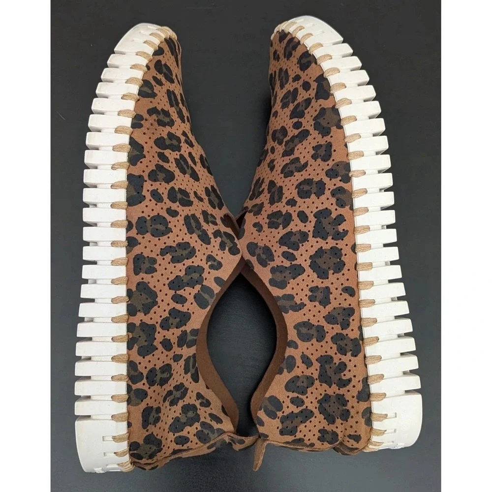 Isle Jacobsen Hornbaek‎ Tulip Sneakers Slip On Shoes Brown Animal Print Size 37